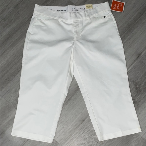Dockers White Ankle Cropped Capris Modern Fit #A030 - Picture 1 of 11